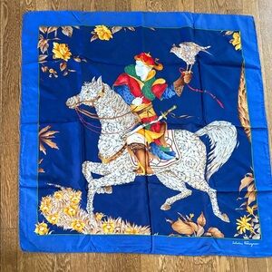 Vintage Salvatore Ferragamo 100% silk scarf